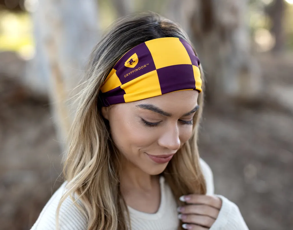 Gryffindor™ Burgundy and Gold Checkered Scrunch Headband
