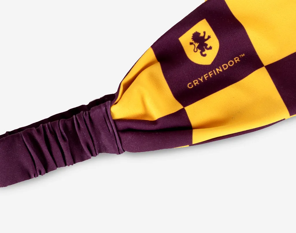 Gryffindor™ Burgundy and Gold Checkered Scrunch Headband