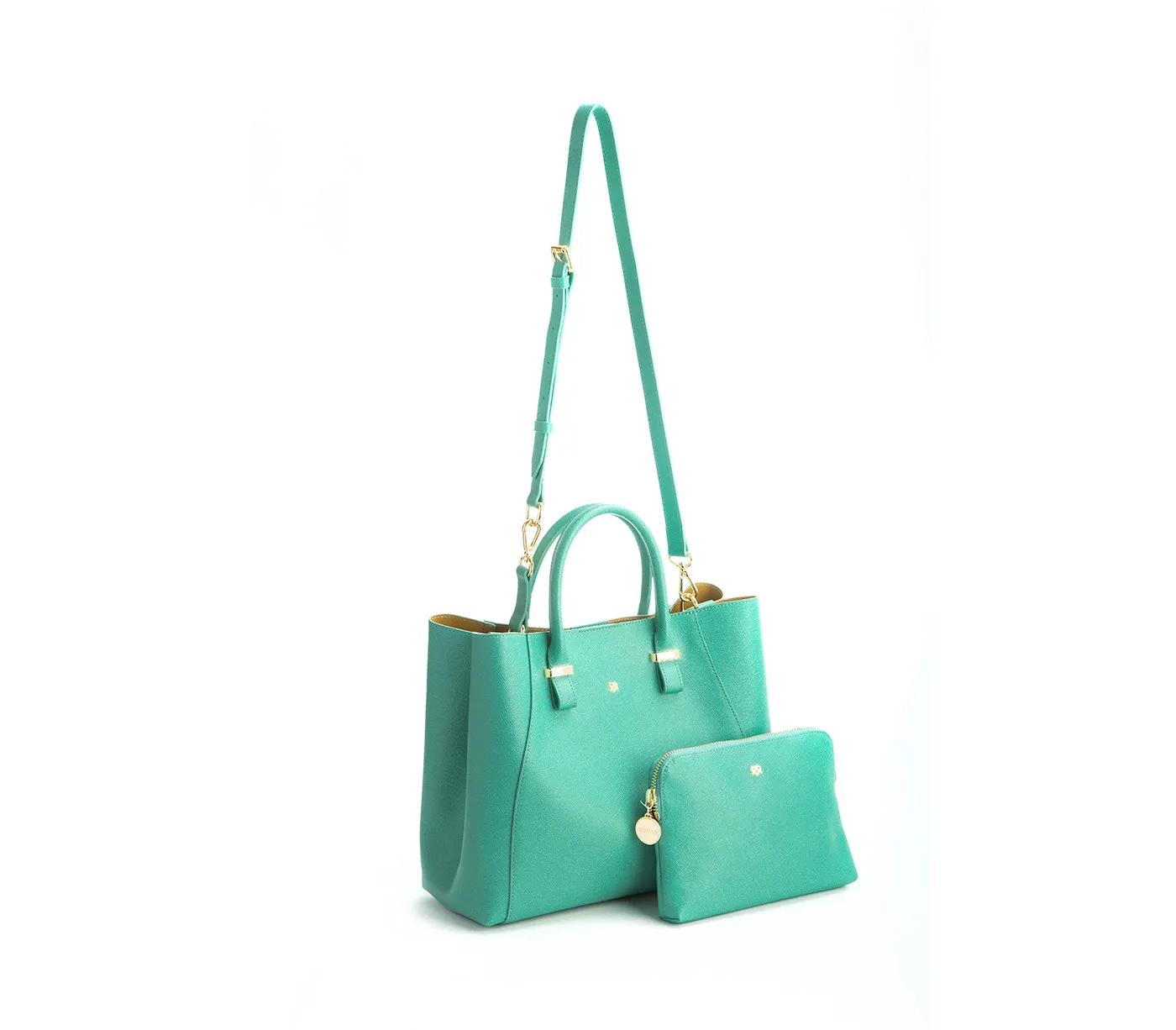 Gunas New York Tiffany Blue Vegan Leather Satchel Bag