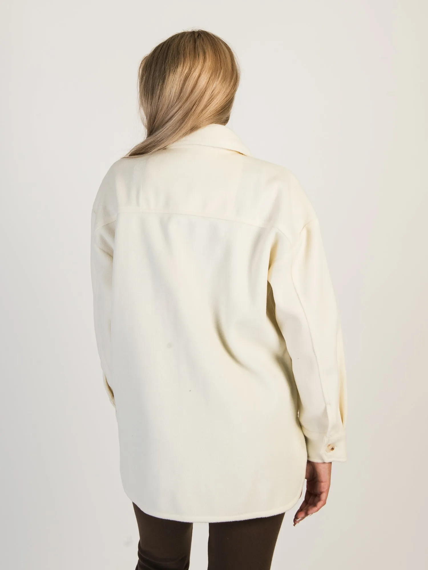 HARLOW GWEN SOLID SHIRT JACKET - CREAM