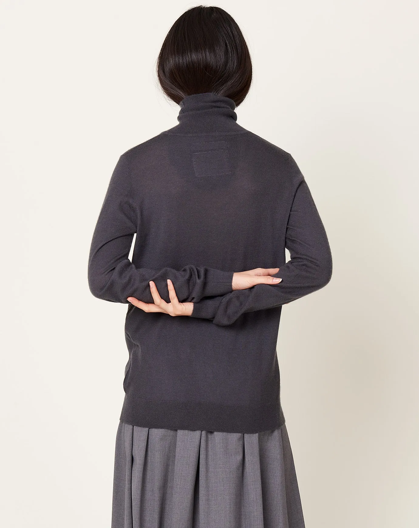 High Neck Sweater in Faded Black