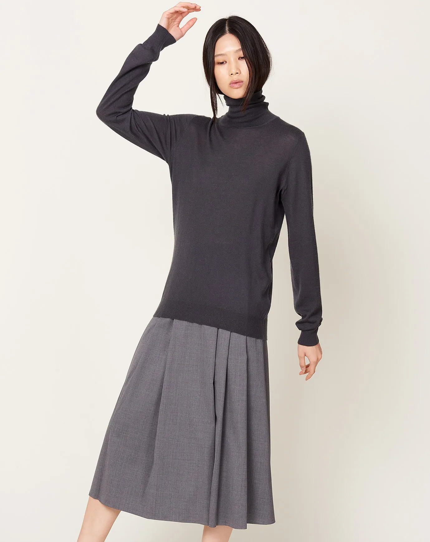 High Neck Sweater in Faded Black