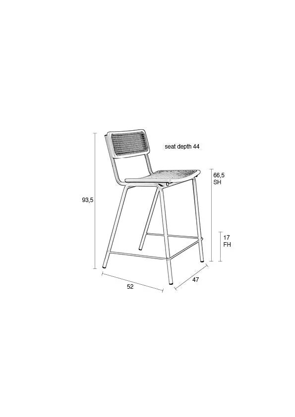 Jort Counter Stool with Webbing