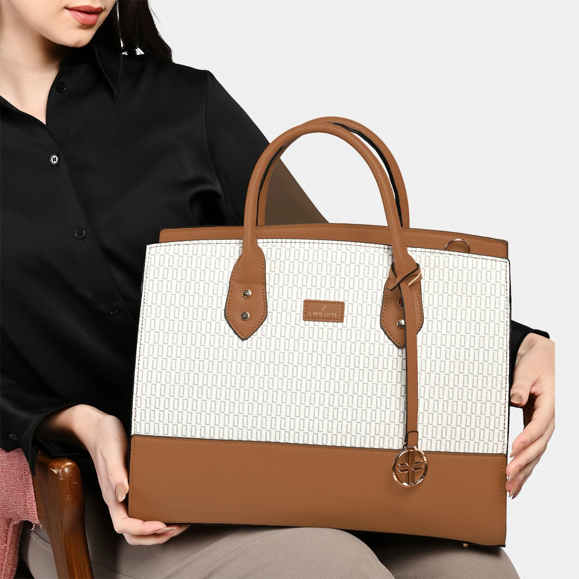 Lavie Luxe Ellon24 Off White Large Women's Satchel