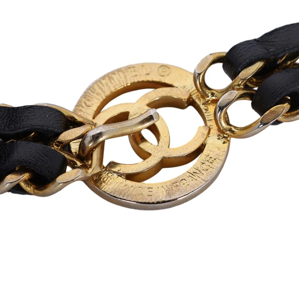 Leather Medallion Braided Double Belt (Authentic Pre-owned)