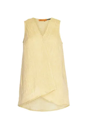Linen V Neck Singlet - Lemon 9749
