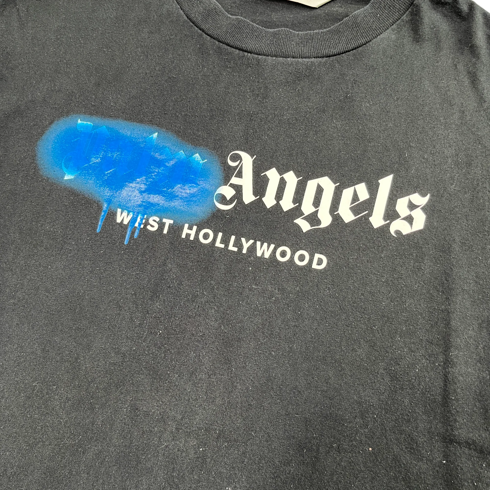 Men's West Hollywood Sprayed Logo T-Shirt Black Size M