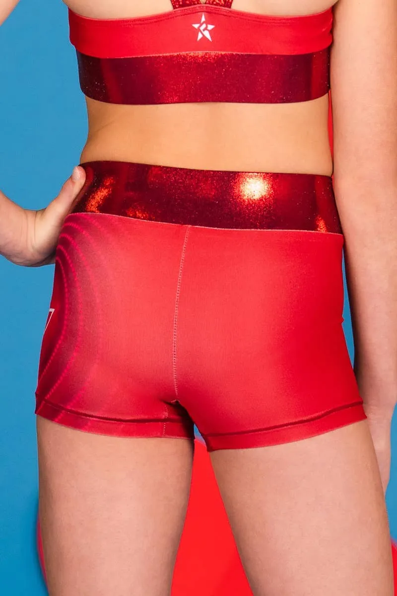 Mid Rise Compression Short in Rebel Heartbeat