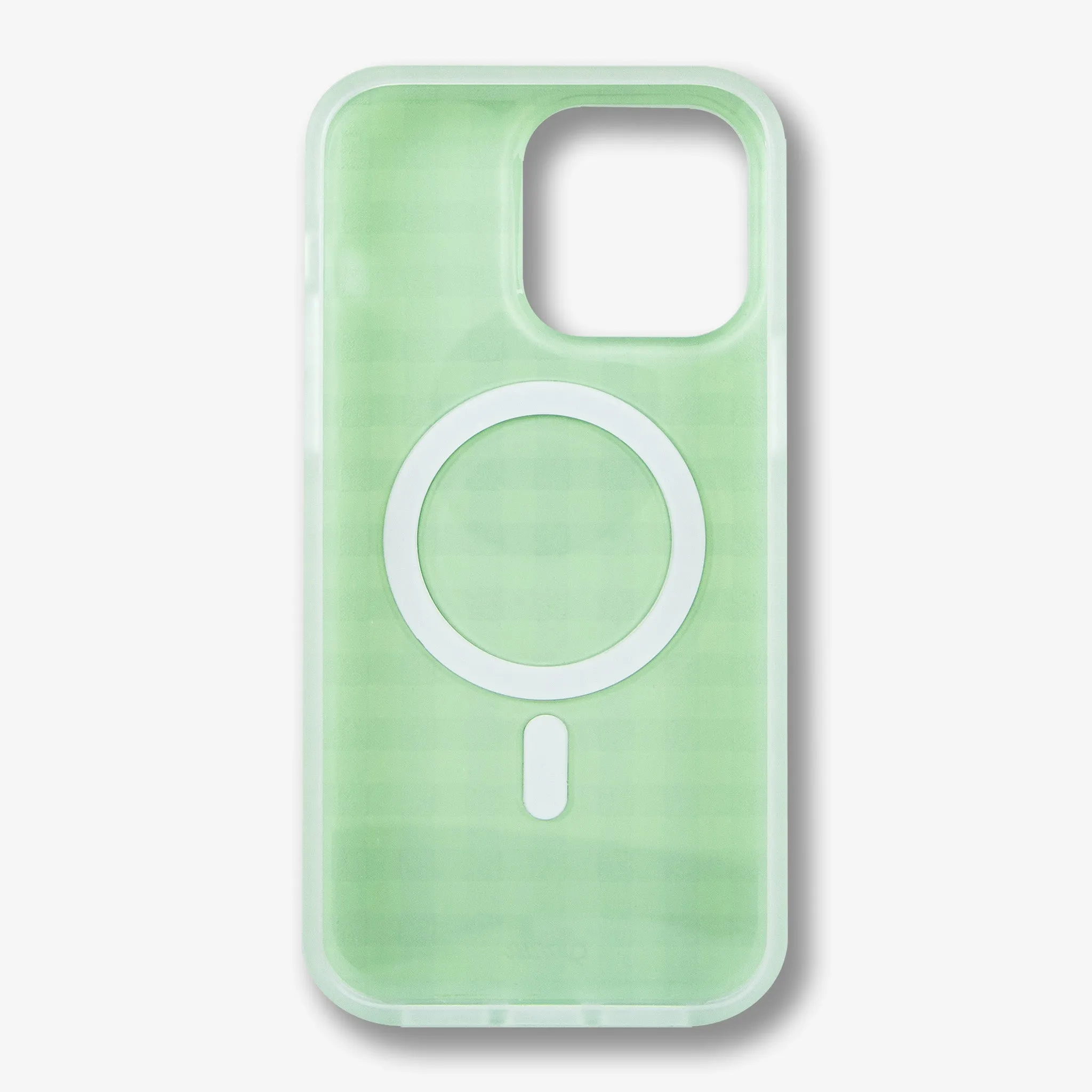 Minty Gingham MagSafe® Compatible iPhone Case