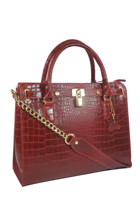 Misty Croci Chained Leather Bag - Made In Italy