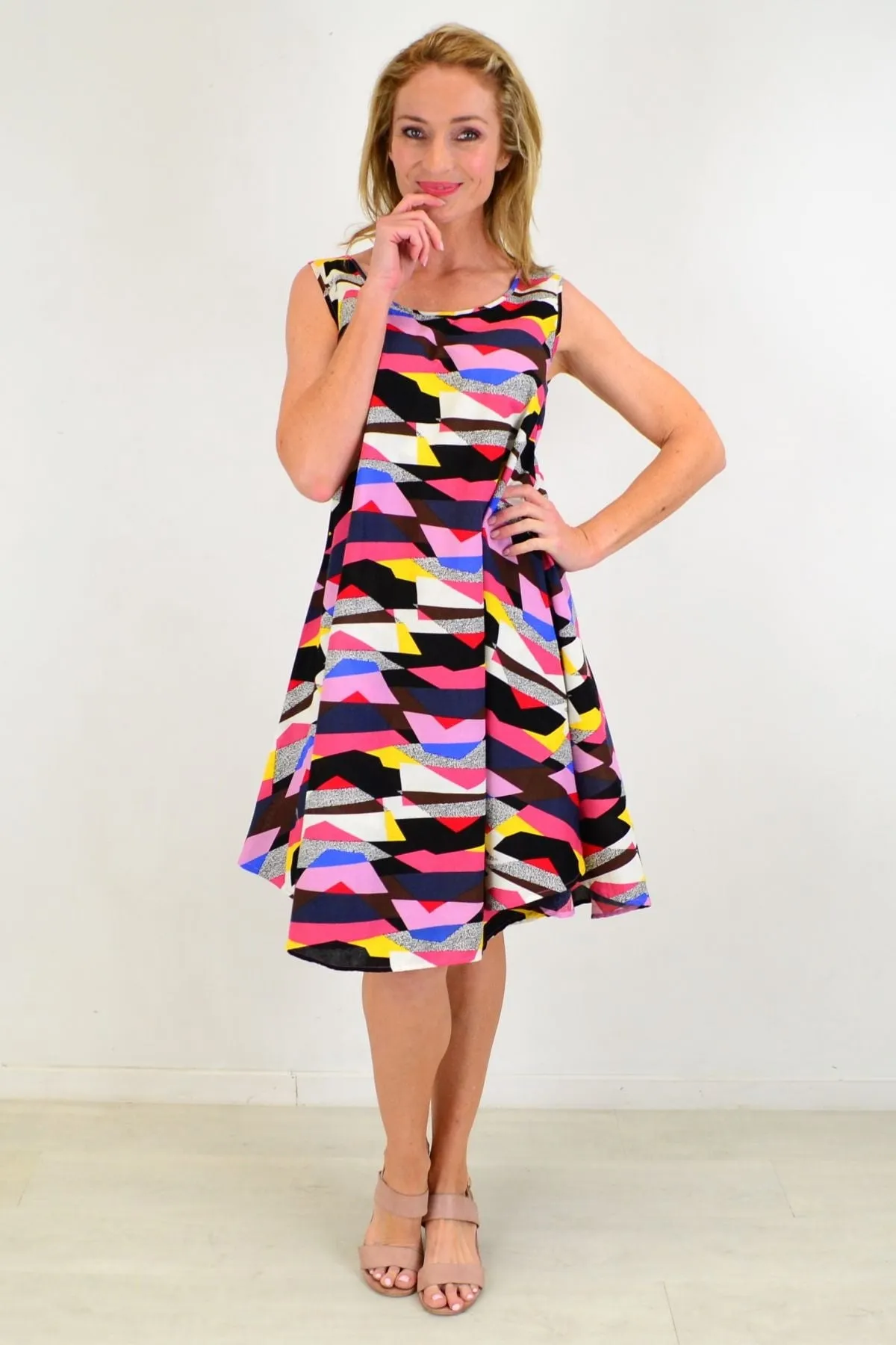 Modern Art Linen Cotton Tunic Dress