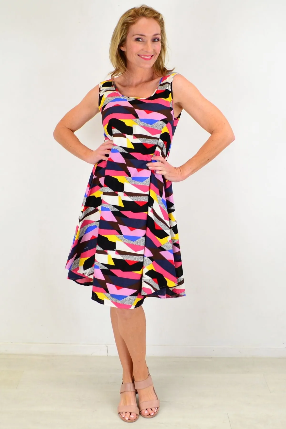 Modern Art Linen Cotton Tunic Dress