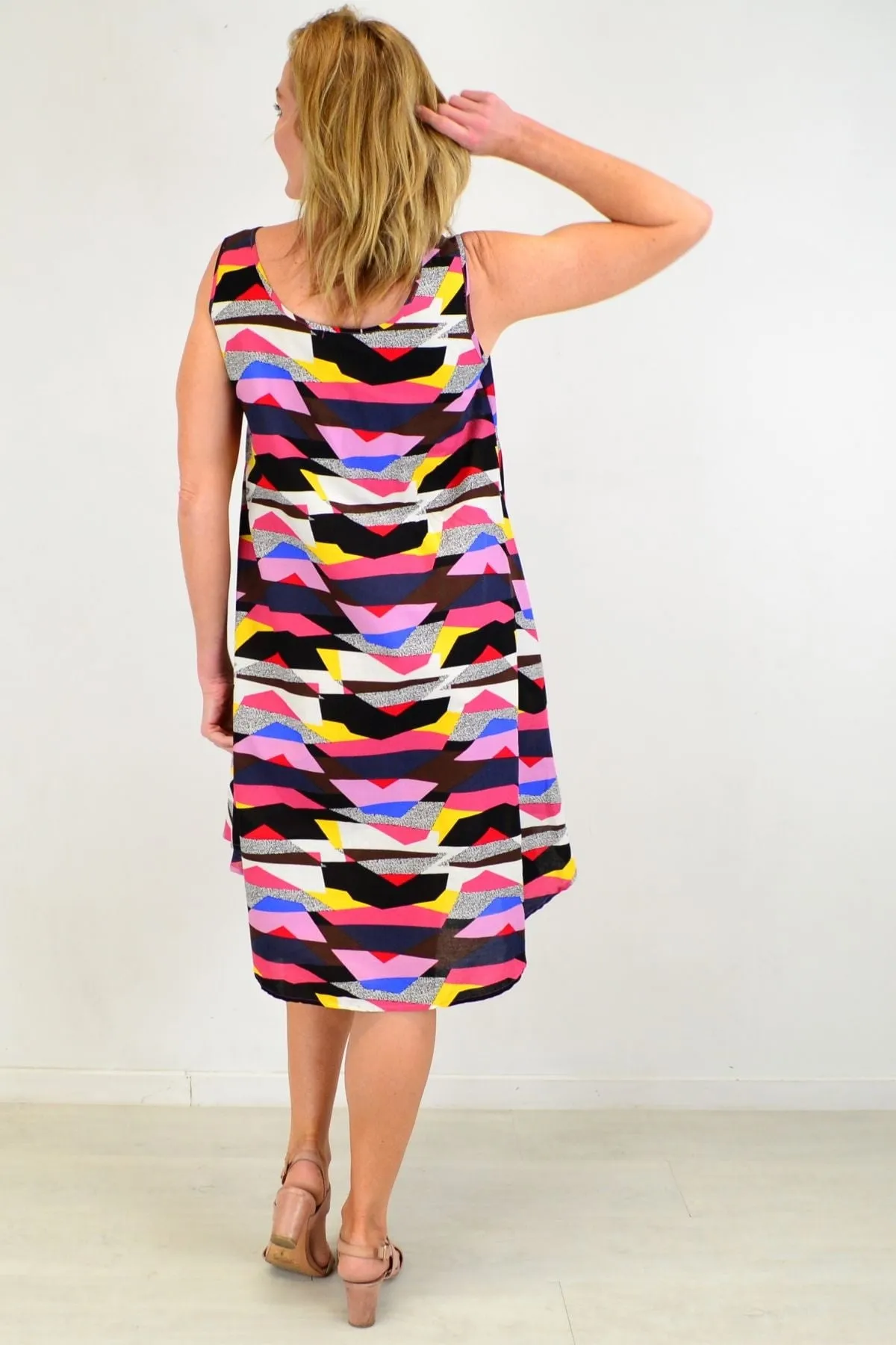 Modern Art Linen Cotton Tunic Dress