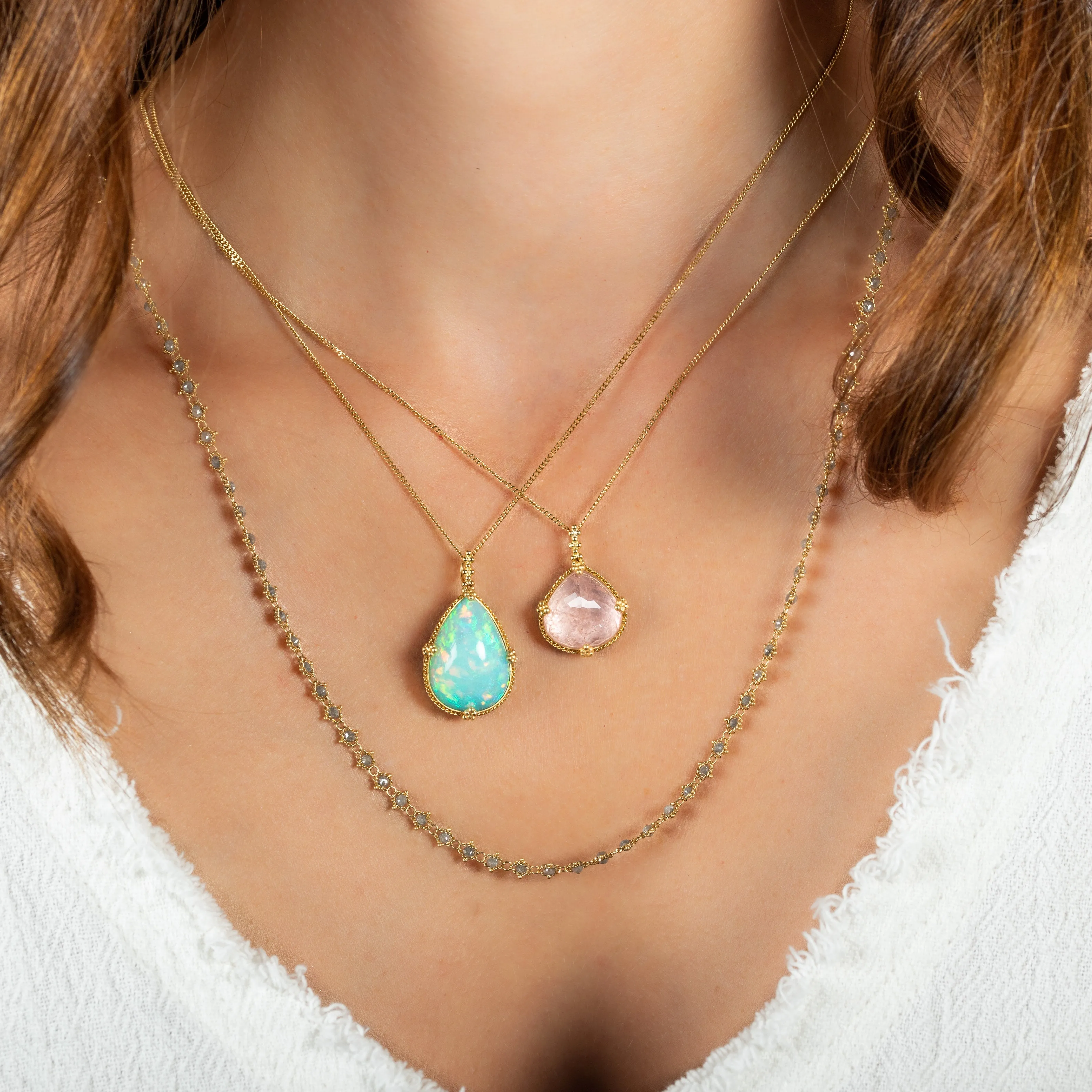 Morganite Teardrop Necklace