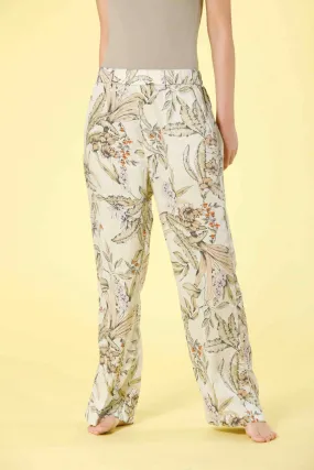 New York Cozy Straight women's chino jogger pants in tencel with flower print straight