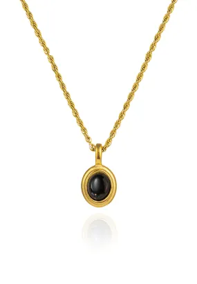 Odessa Oval Stone Necklace in Gold