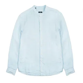 Palm Desert Pale Blue Linen Button Up