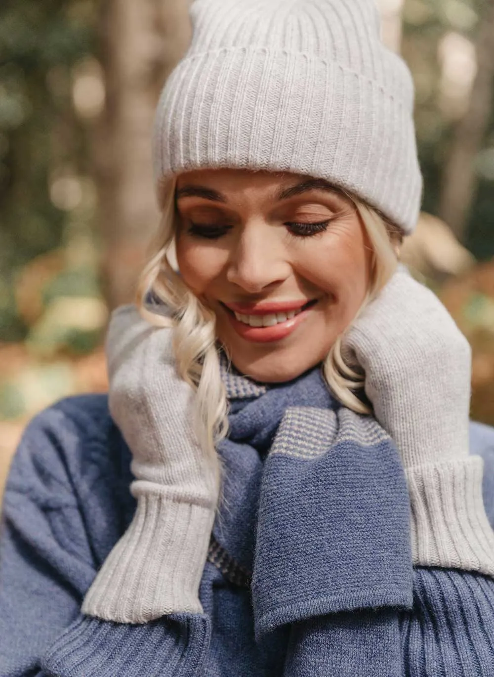 Ribbed Cashmere Hat - Glass Grey