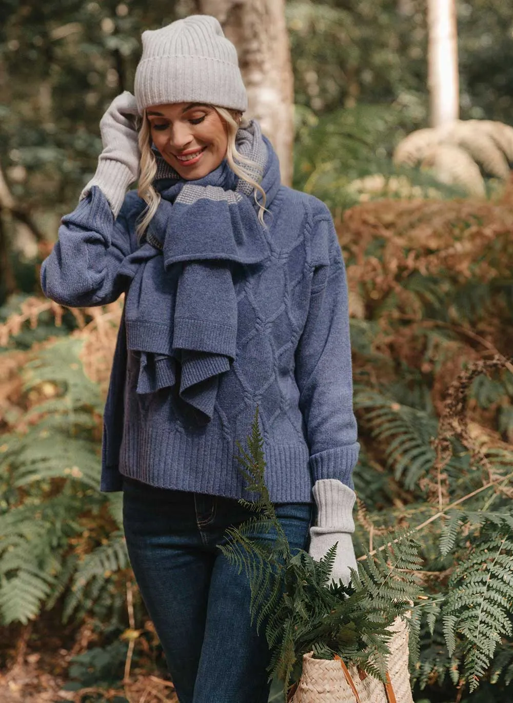 Ribbed Cashmere Hat - Glass Grey