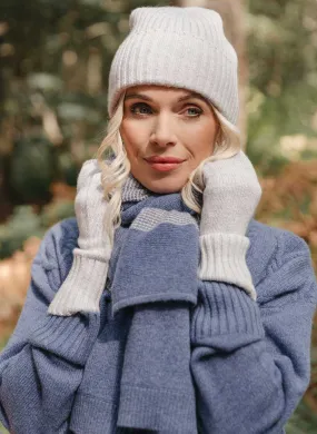 Ribbed Cashmere Hat - Glass Grey
