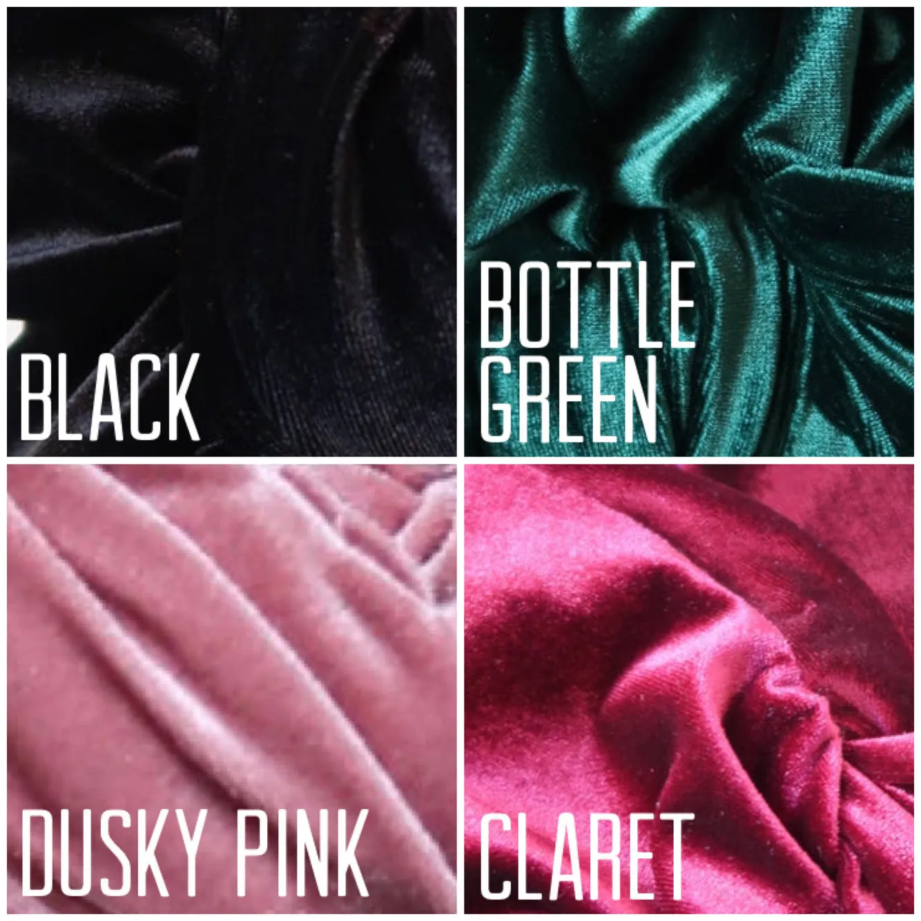 SCRUNCHIE KNOT Velvet Pre-tied Stretchy Vintage Style Headband in 4 Colours (made to order)
