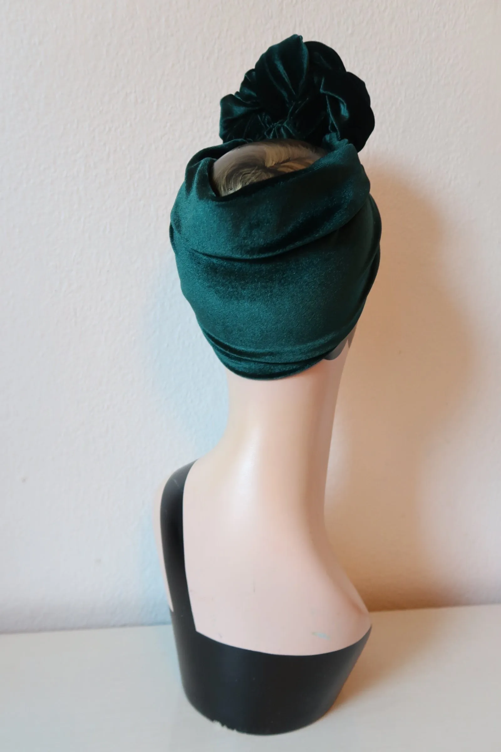 SCRUNCHIE KNOT Velvet Pre-tied Stretchy Vintage Style Headband in 4 Colours (made to order)
