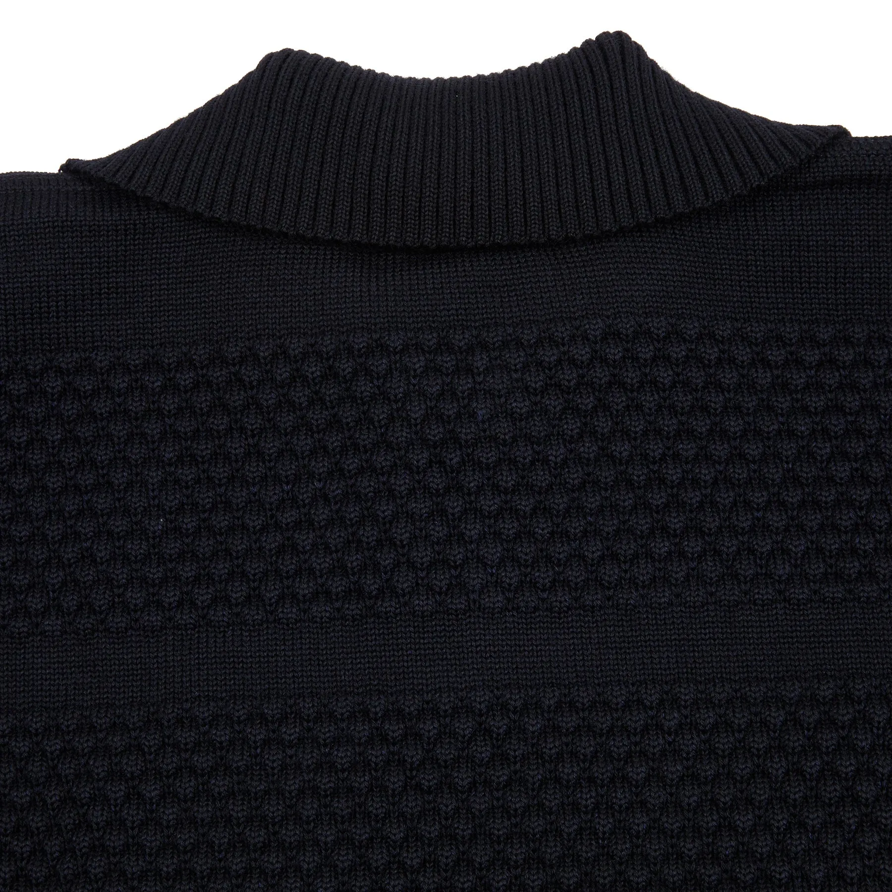 SNS Herning Fisherman Short Zip Sweater in Navy