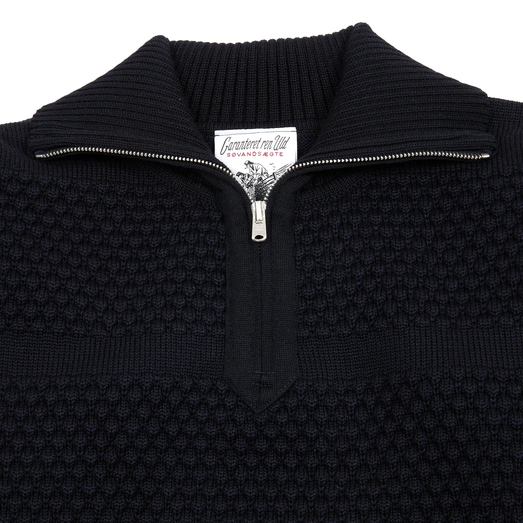 SNS Herning Fisherman Short Zip Sweater in Navy