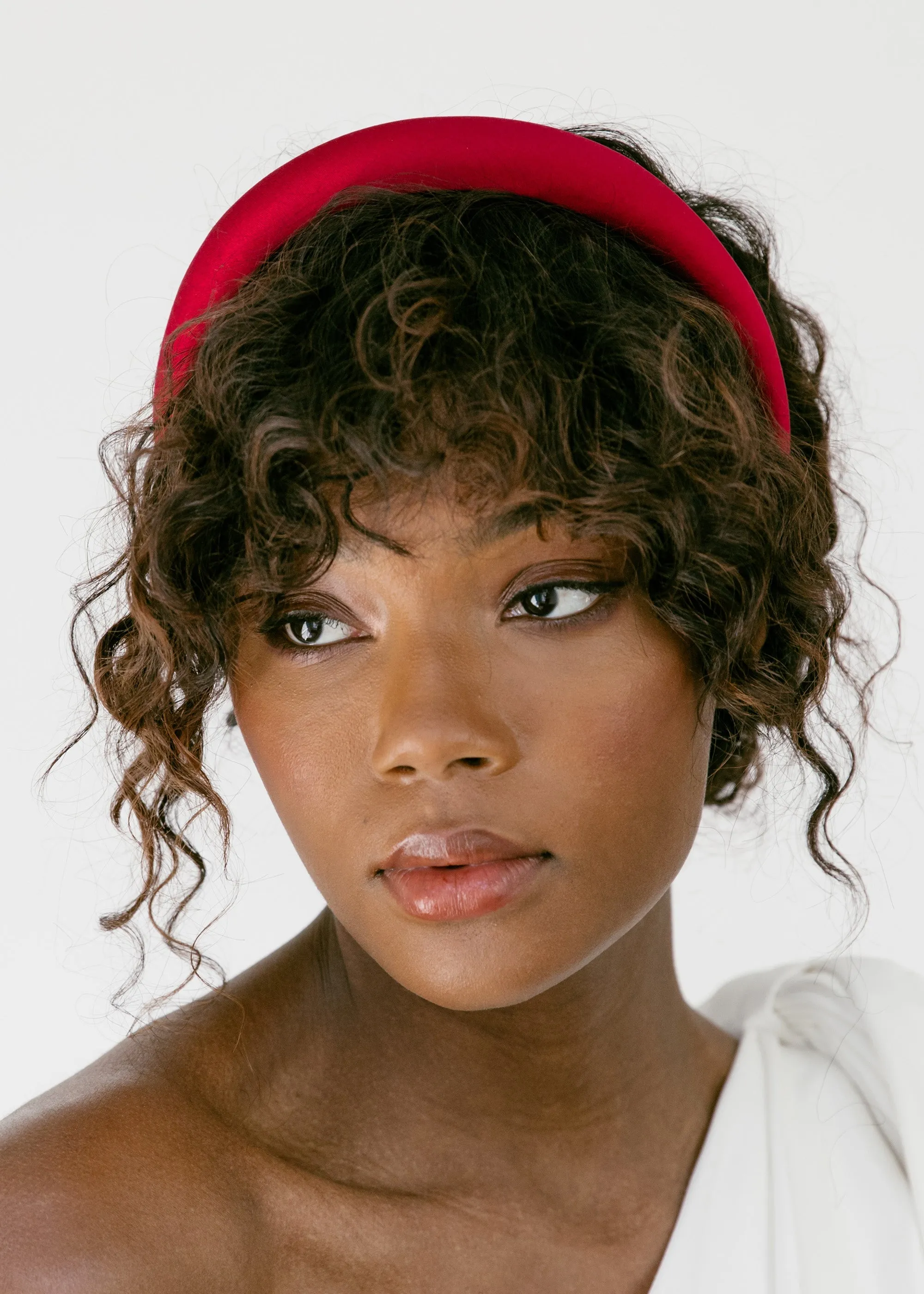 Tori Headband in Satin -- Ruby