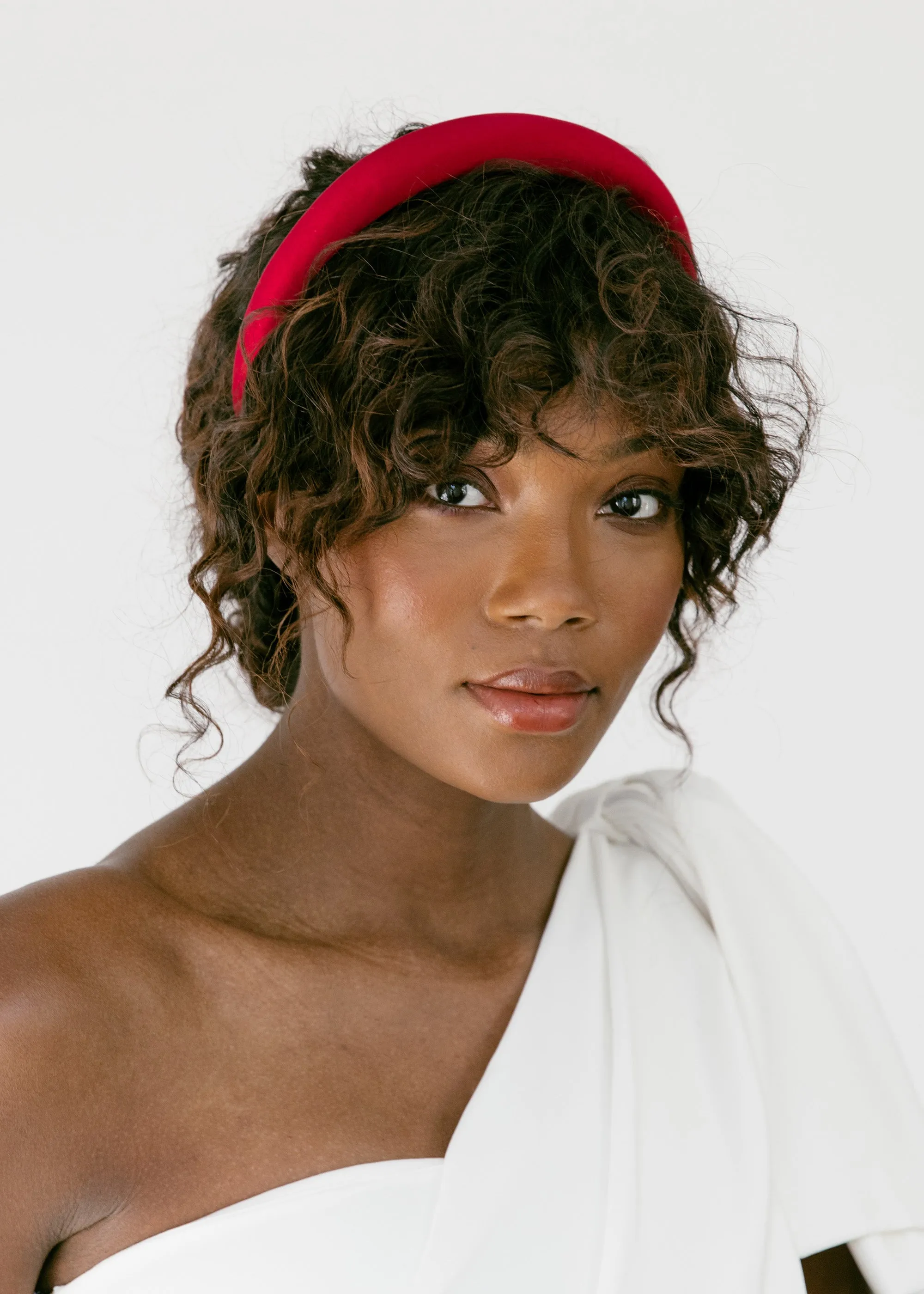 Tori Headband in Satin -- Ruby