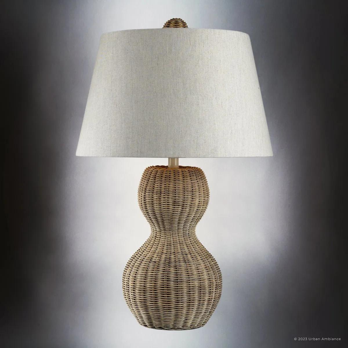 UEX7160 Scandinavian Table Lamp 16''W x 16''D x 26''H, Natural Brown Finish, Latrobe Collection