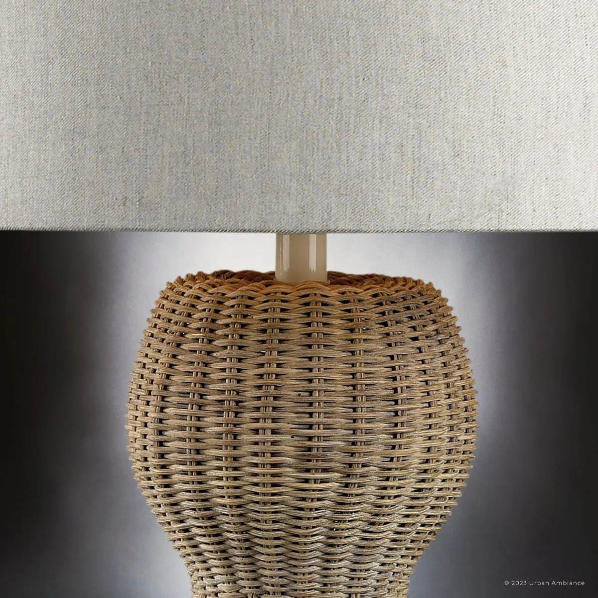 UEX7160 Scandinavian Table Lamp 16''W x 16''D x 26''H, Natural Brown Finish, Latrobe Collection