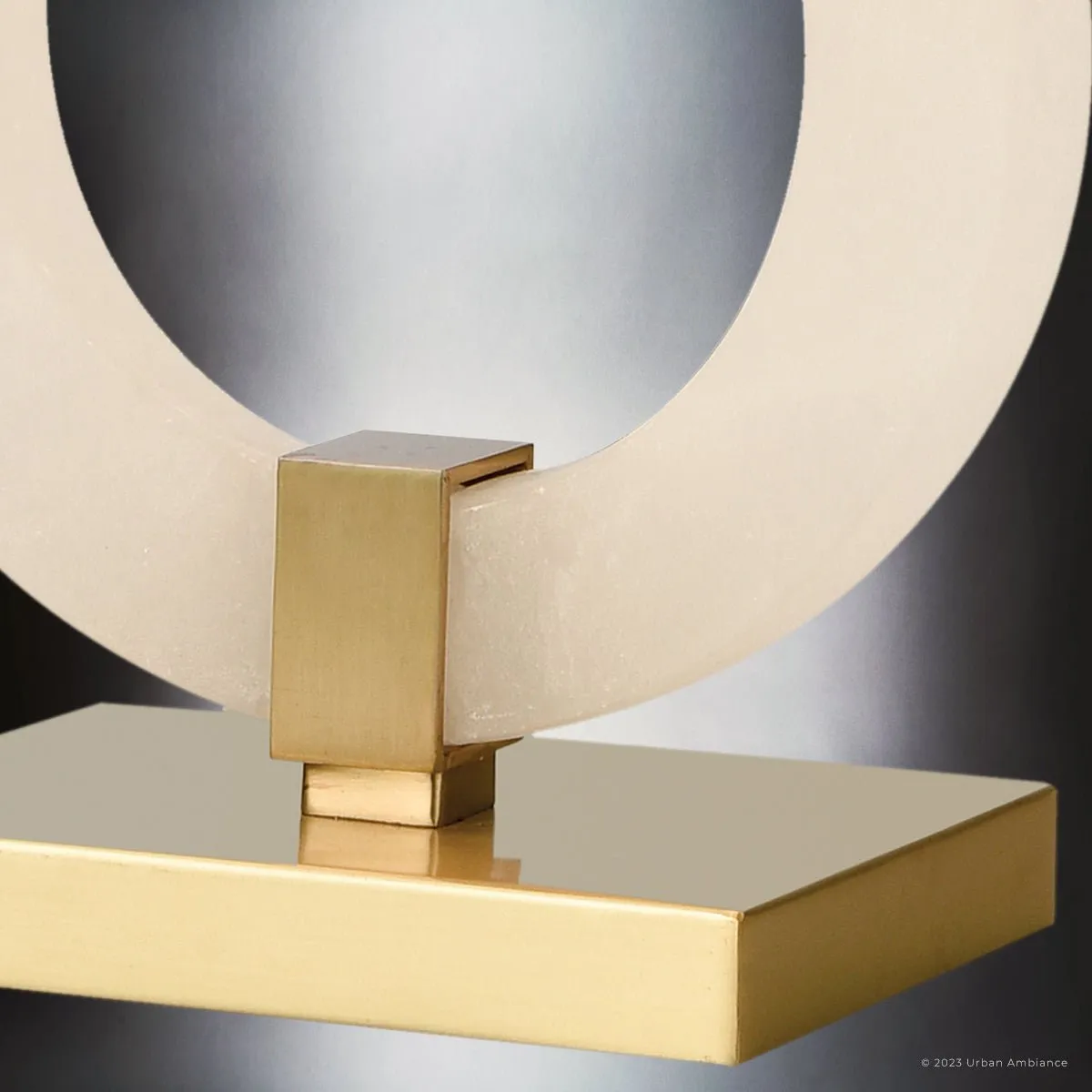 UEX7660 Contemporary Table Lamp 15''W x 9''D x 23''H, White and Brass Finish, Manzanita Collection