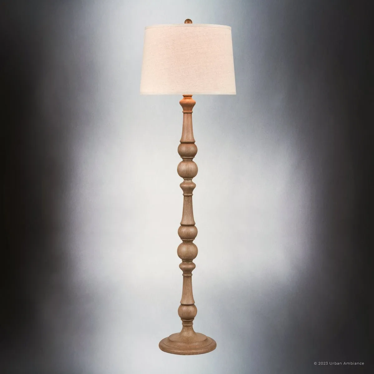 UEX8190 Modern Farmhouse Floor Lamp 18''W x 18''D x 63''H, Natural Brown Finish, Milpitas Collection