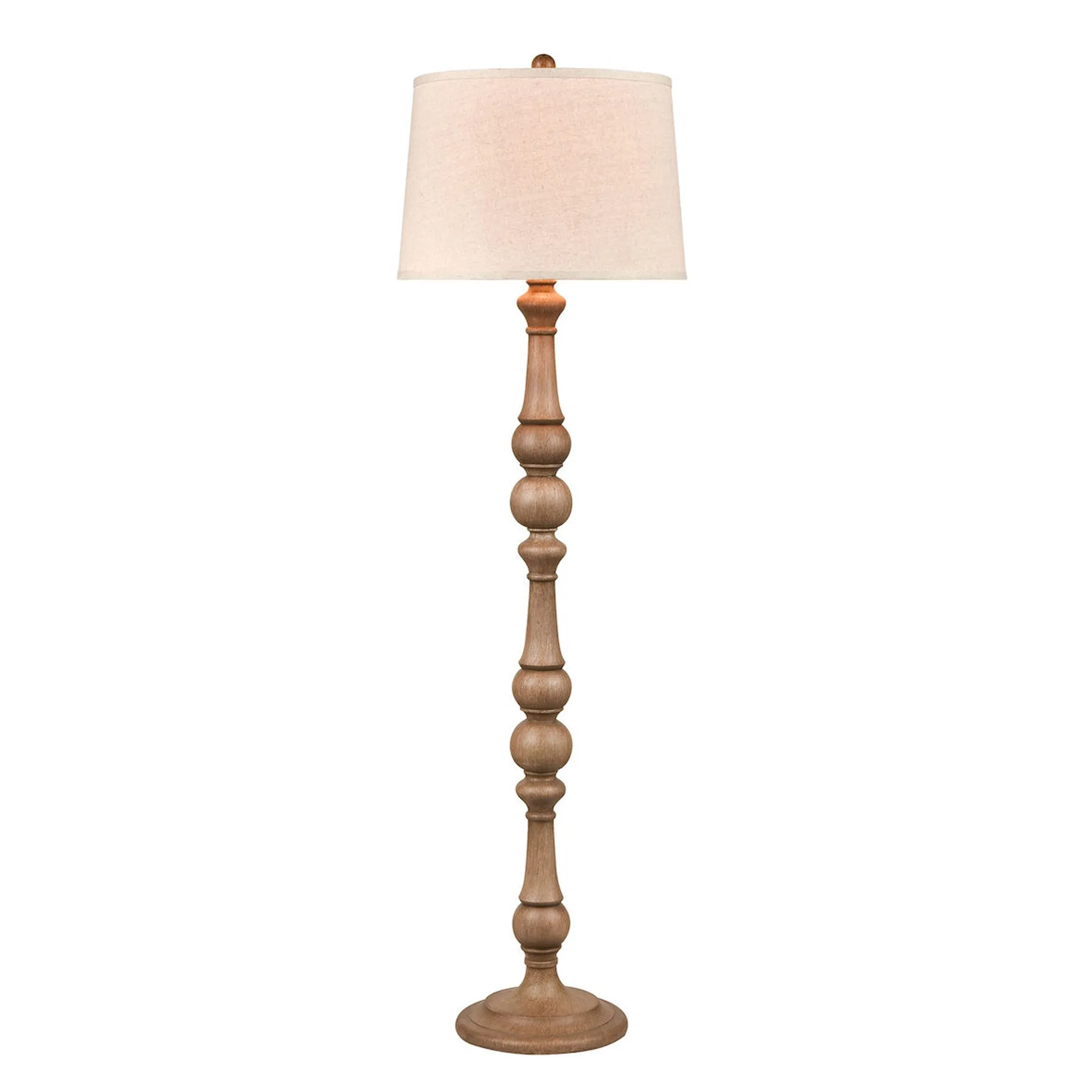 UEX8190 Modern Farmhouse Floor Lamp 18''W x 18''D x 63''H, Natural Brown Finish, Milpitas Collection