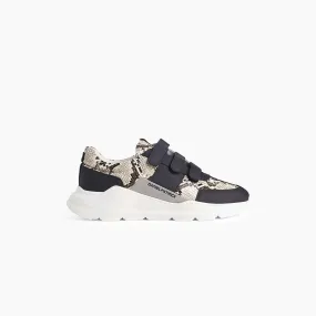 velcro panel runner / black   ivory python