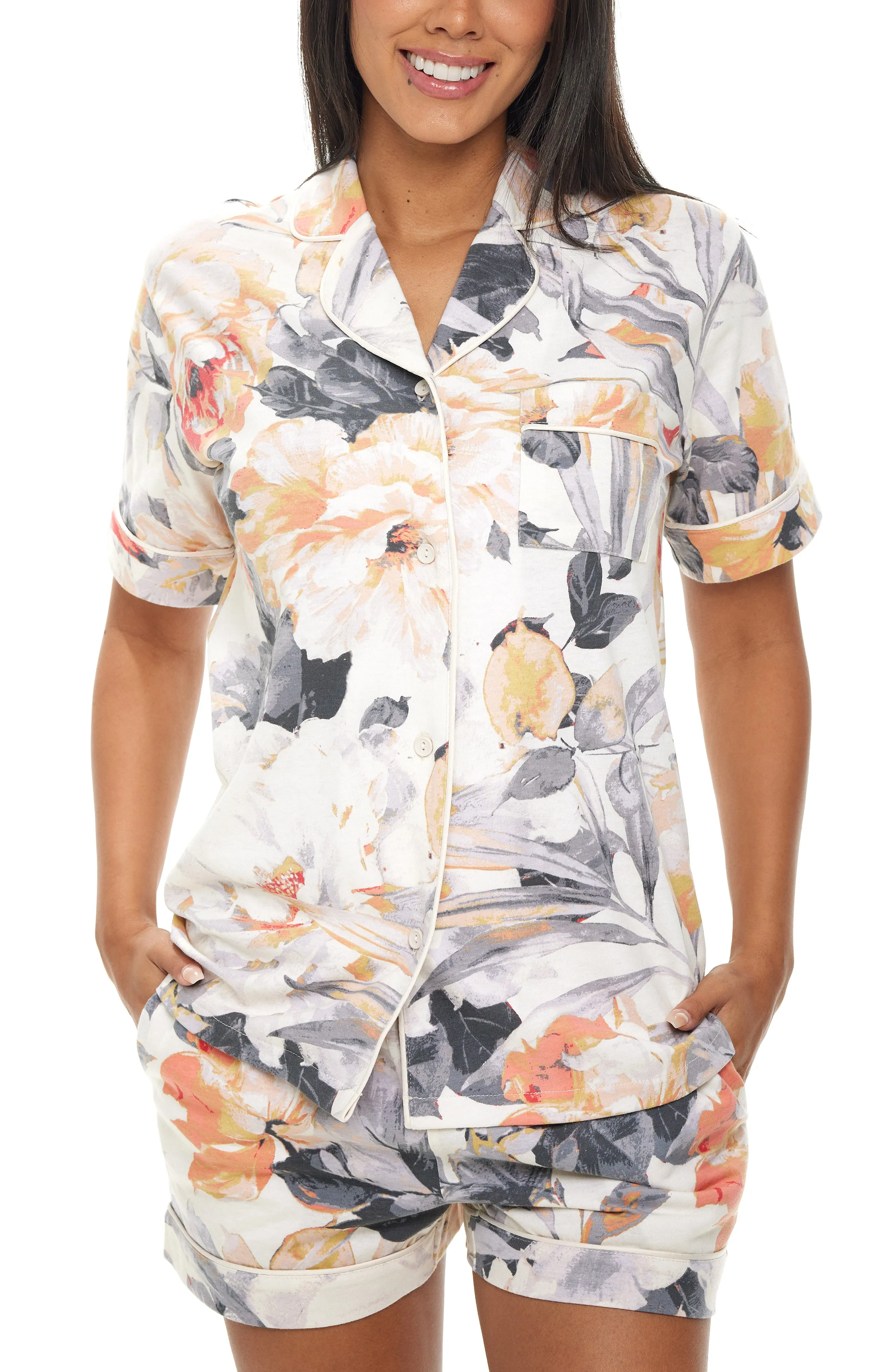 Womens Short Sleeve Knit Pajamas