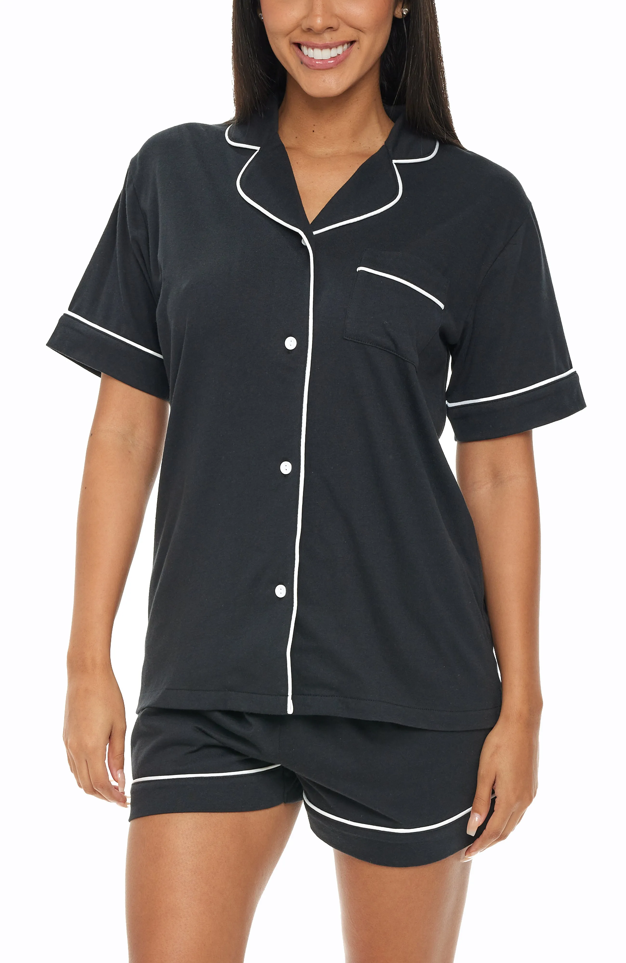 Womens Short Sleeve Knit Pajamas