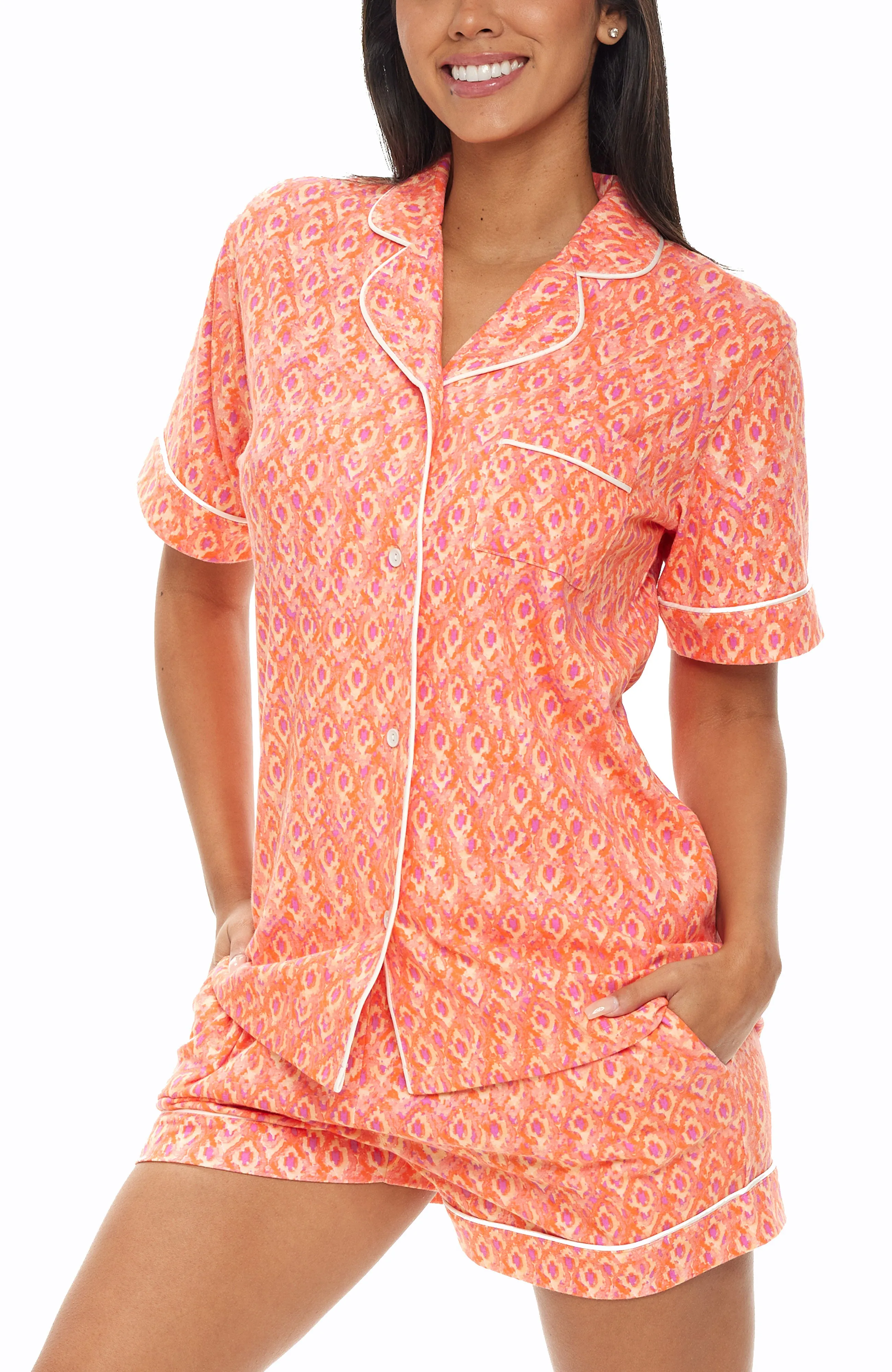 Womens Short Sleeve Knit Pajamas