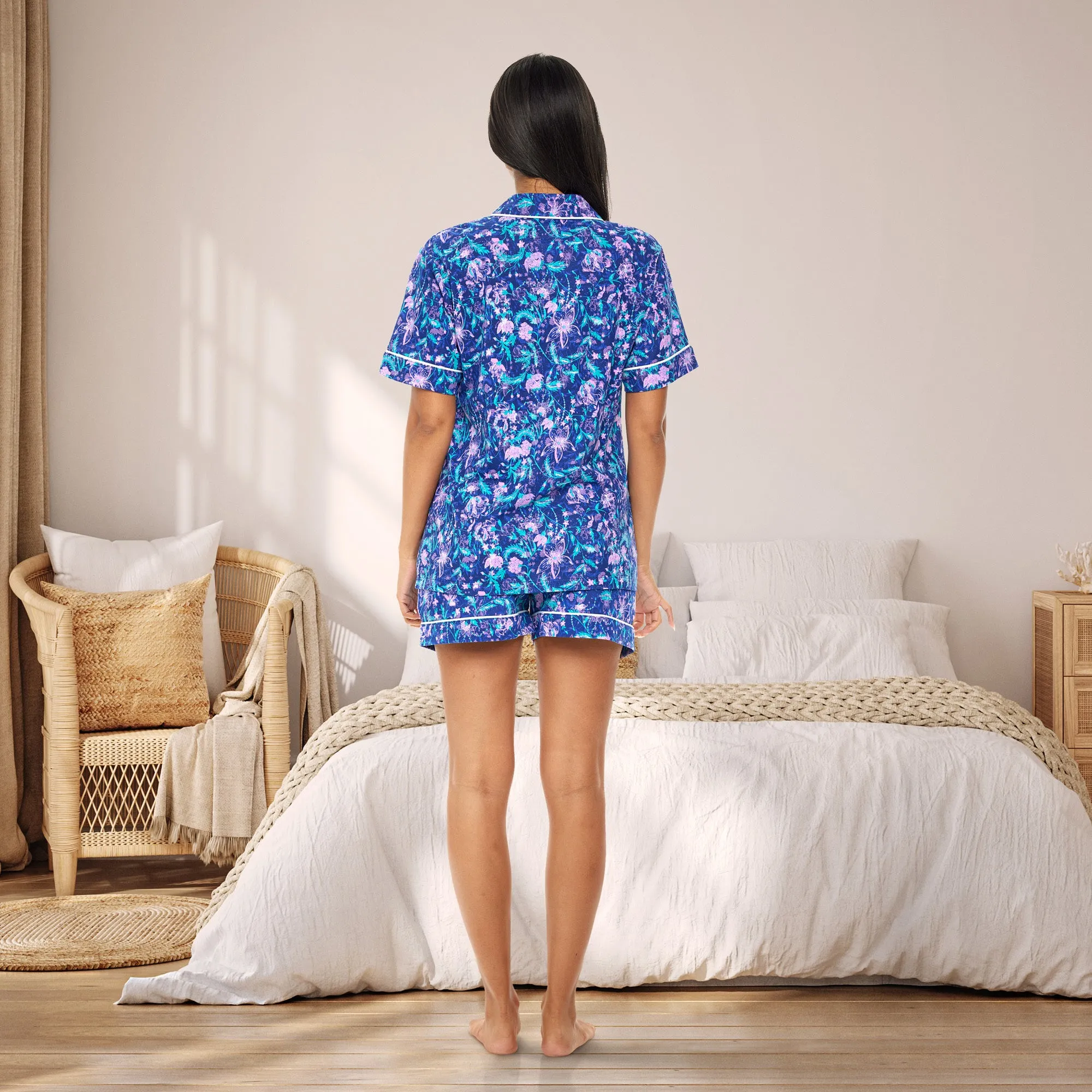 Womens Short Sleeve Knit Pajamas