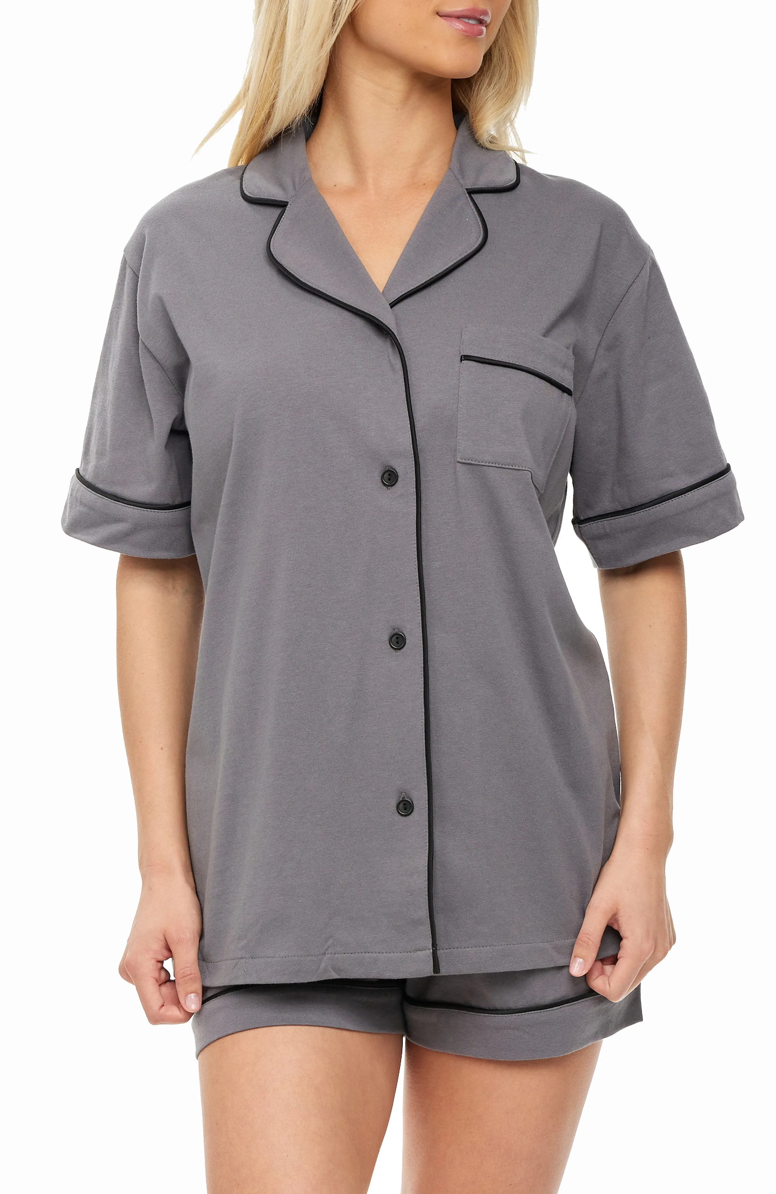 Womens Short Sleeve Knit Pajamas