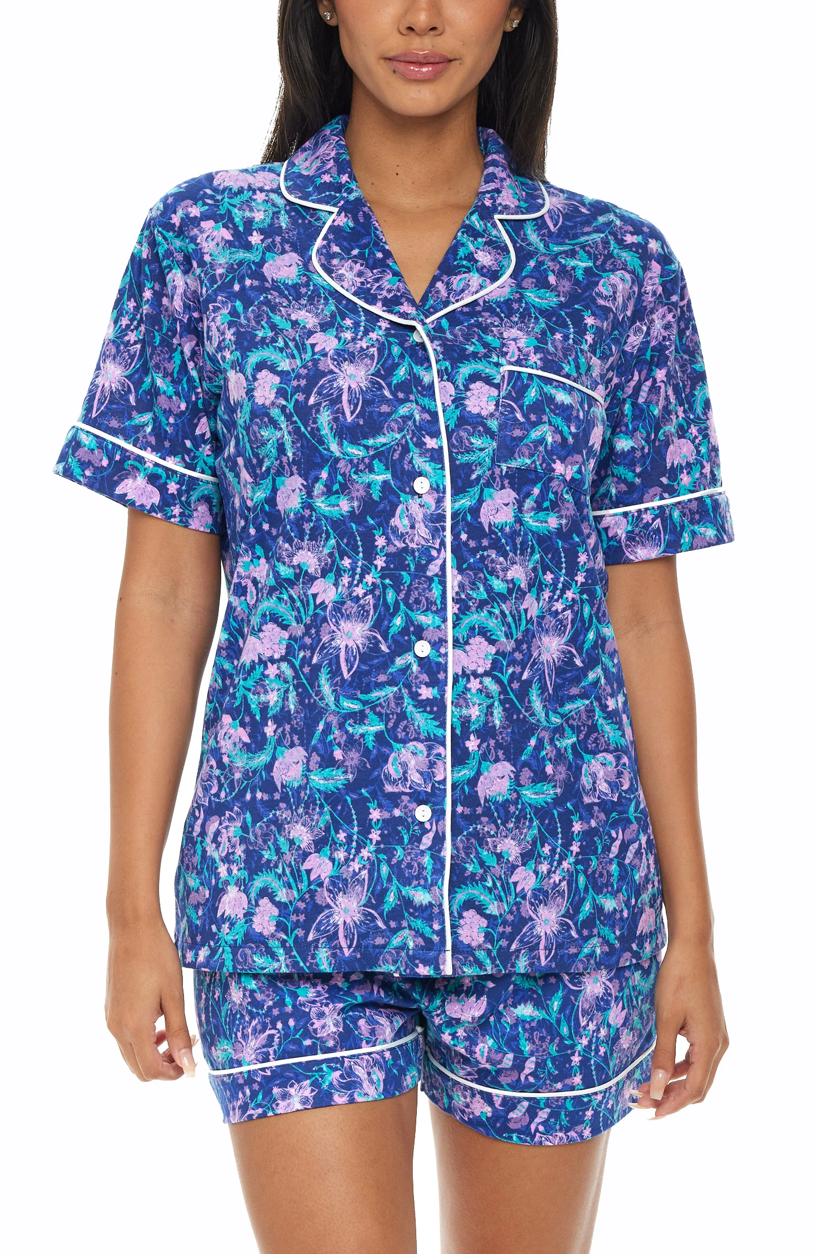 Womens Short Sleeve Knit Pajamas