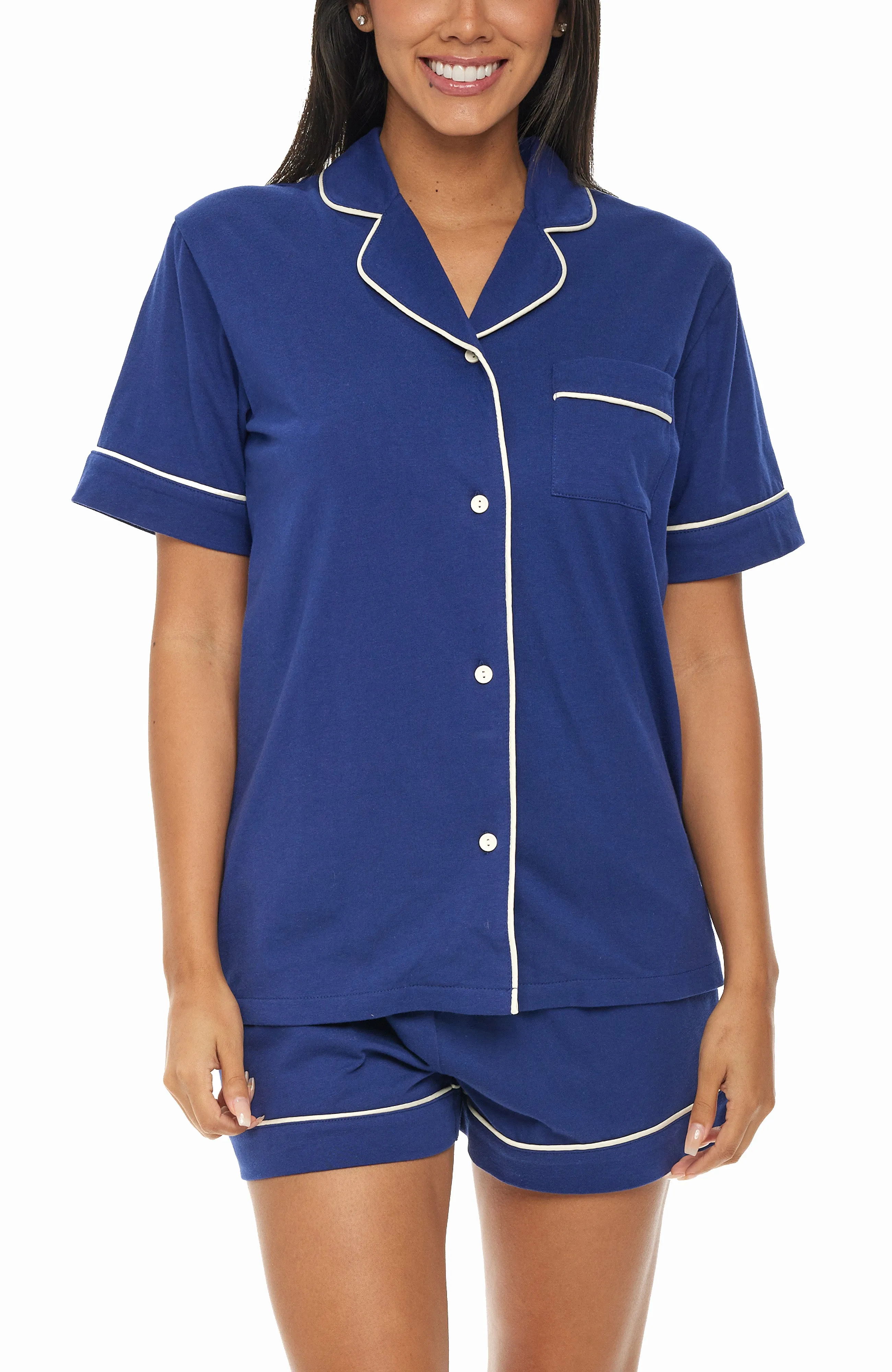 Womens Short Sleeve Knit Pajamas